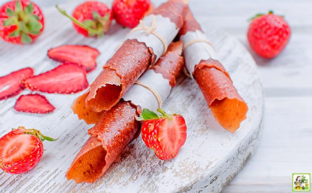 Homemade Strawberry Fruit Leather Roll Ups Dehydrator Recipe This