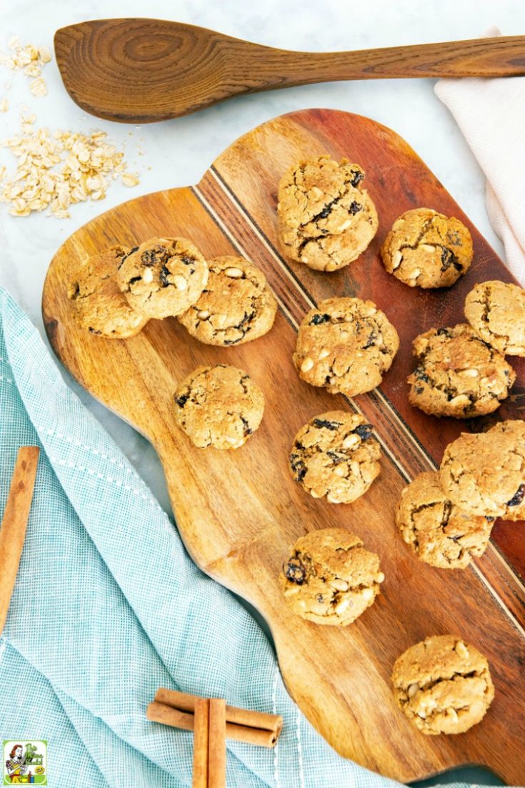 This gluten-free dairy-free cookie recipe is baked with gluten-free oat flour, brown rice flour, quick-cooking rolled oats, and raisins.