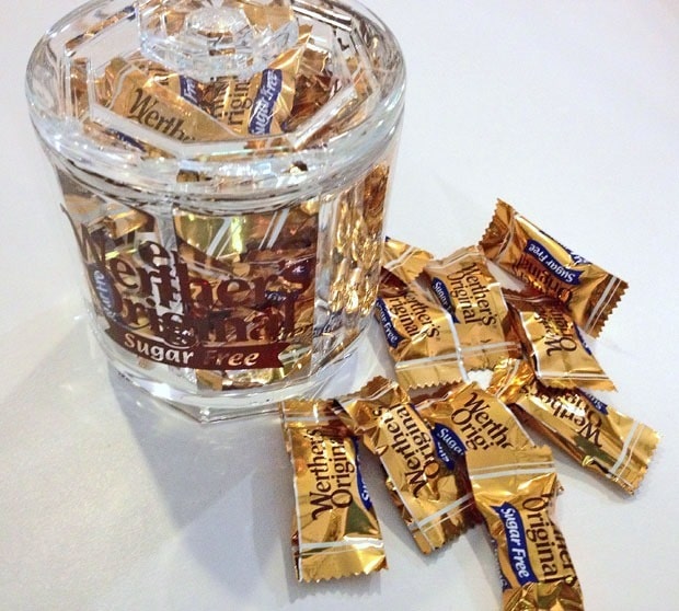 A jar of Werther's Original Sugar Free Candy.