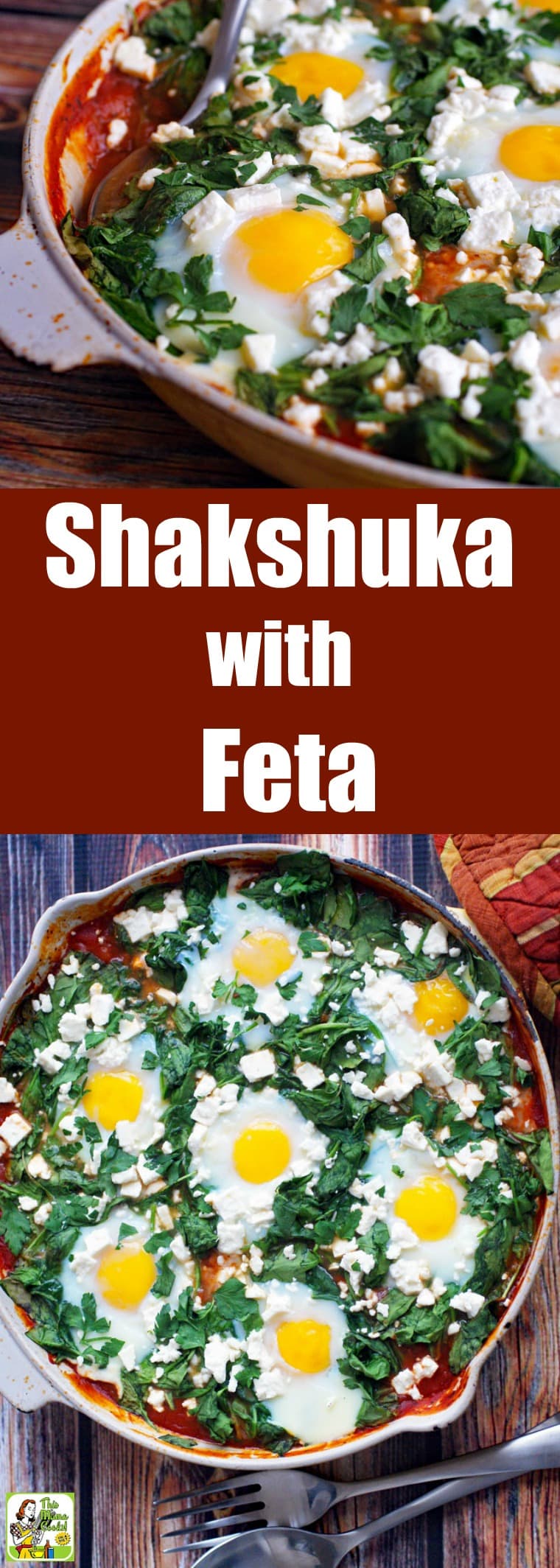 Shakshuka with feta can be served for breakfast or dinner. This easy shakshuka recipe is made in a cast iron skillet. Shakshuka ingredients include a tomato-based sauce and eggs as the main ingredients along with bacon or pancetta and spinach. #recipes #easy #recipeoftheday #glutenfree #easyrecipe #easyrecipes #glutenfreerecipes #breakfast #brunch #eggs #dinner #easydinner #dinnerrecipes #dinnerideas