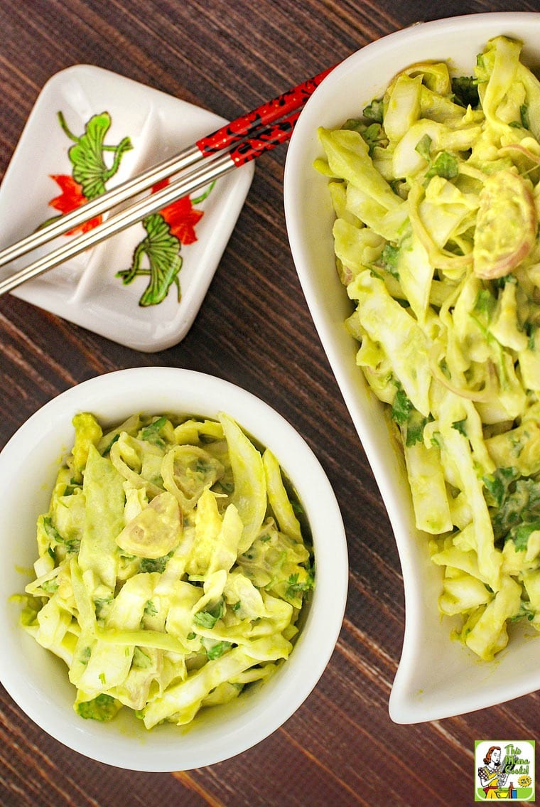 Overhead view of bowls of Wasabi Coleslaw.