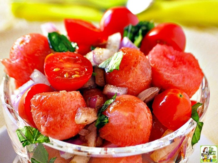 Easy Watermelon Tomato Basil Salad Recipe