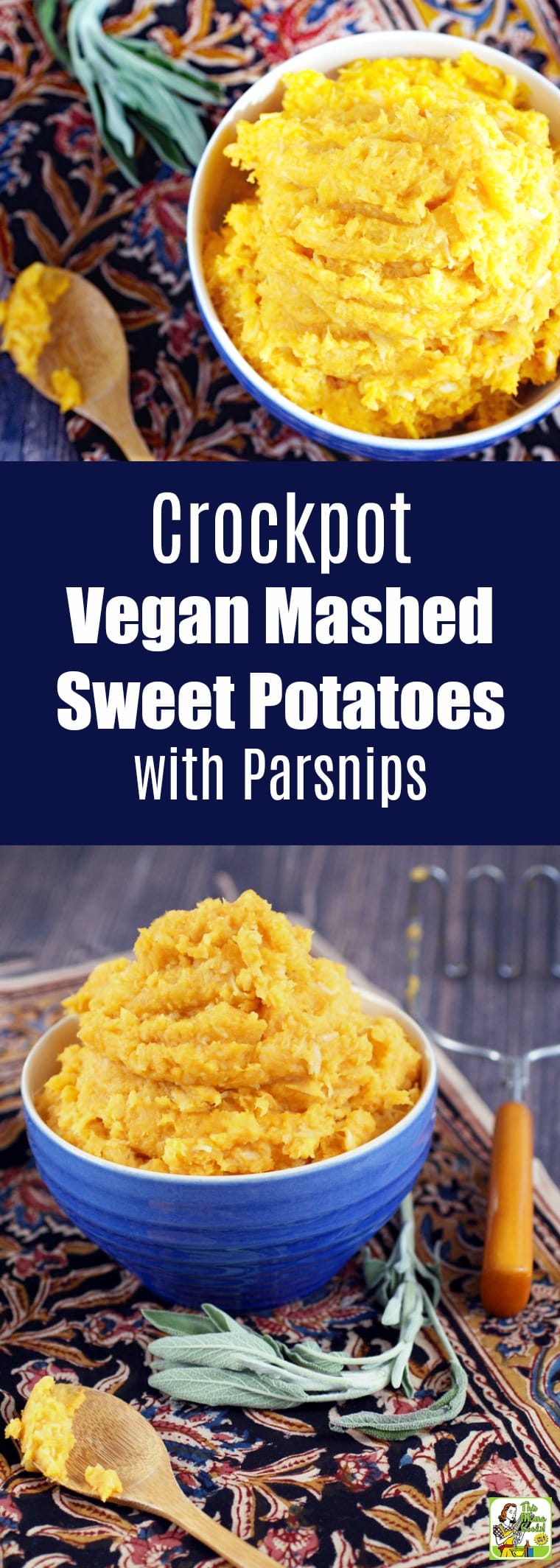 Make this Crock-Pot Vegan Mashed Sweet Potatoes with Parsnips recipe for Thanksgiving or dinner. These slow cooker sweet potatoes are paleo, gluten-free and dairy-free. #recipes #easy #recipeoftheday #glutenfree #easyrecipe #easyrecipes #glutenfreerecipes #thanksgiving #thanksgivingrecipes #veganfood #vegan #veganrecipes #paleo #slowcooker #slowcookerrecipes #crockpot #crockpotrecipes #paleo #paleodiet #paleodinner #sweetpotatoes #mashed