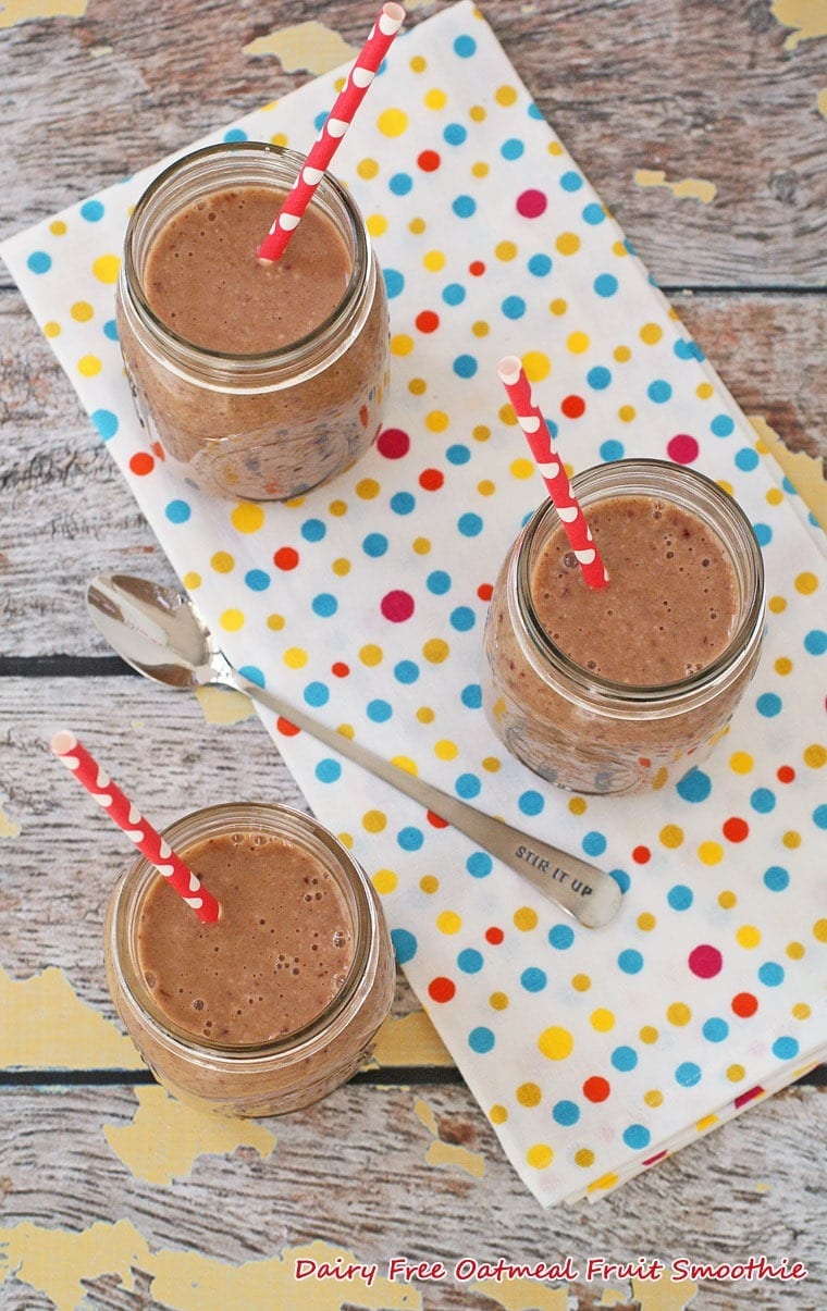 Dairy Free Oatmeal Fruit Smoothie - Get this healthy gluten free recipe at This Mama Cooks! On a Diet Dairy Free Oatmeal Fruit Smoothie - Get this healthy gluten free recipe at This Mama Cooks! On a Diet