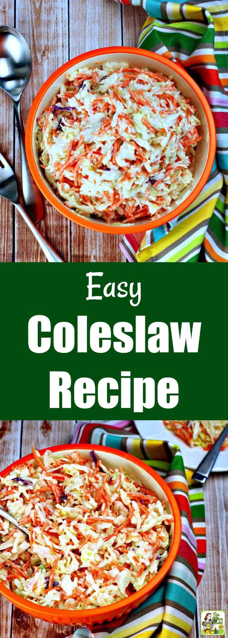 This Easy Coleslaw Recipe will be your go-to party side dish. That’s because easy coleslaw goes with anything you’re cooking up. This coleslaw dressing recipe is easy to put together in a snap for those last minute get-togethers. #recipes #easy #recipeoftheday #glutenfree #easyrecipe #easyrecipes #glutenfreerecipes #partyfood #vegetarian #vegetarianrecipes #salad #saladrecipes #sidedish