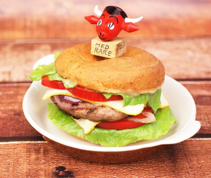 Bagel Burger with Miso Sauce Recipe