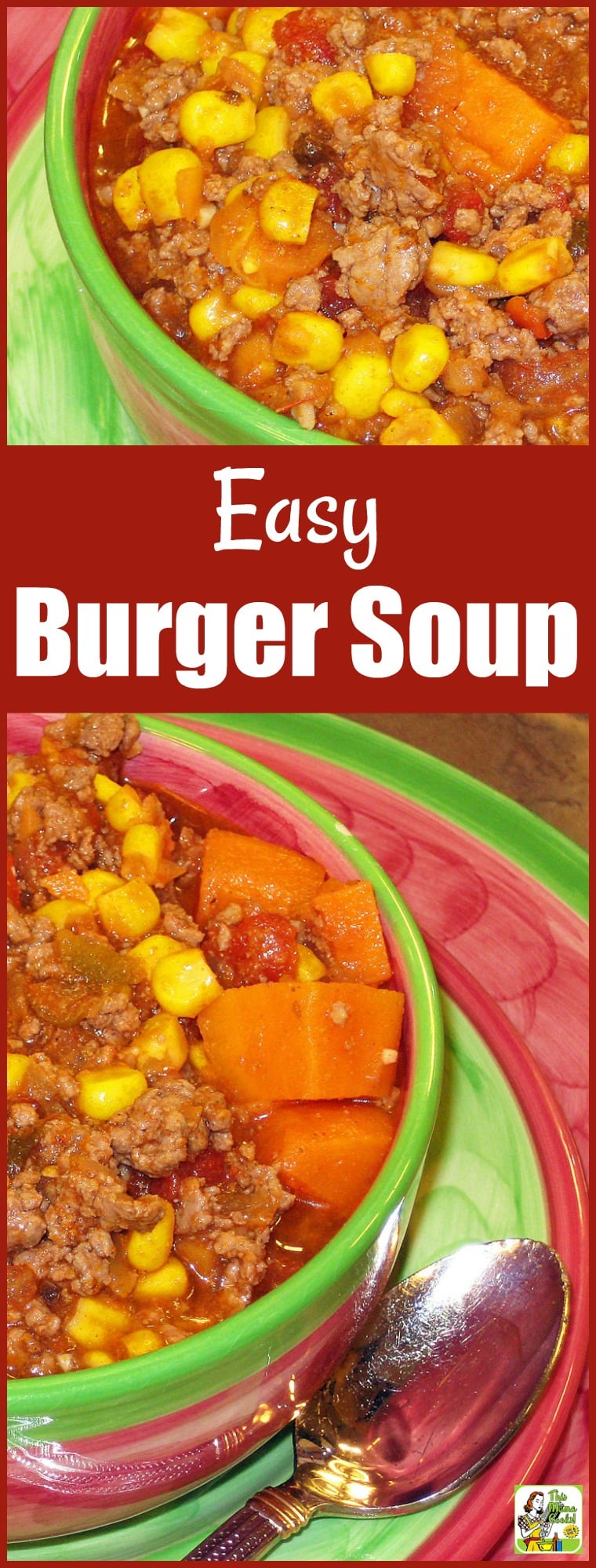 This Easy Burger Soup is perfect for those dreary cold days when you don’t have much time to make dinner. Double the recipe and freeze half for another night. Or double and keep warm in a slow cooker for entertaining. #soup #recipes #easy #recipeoftheday #glutenfree #easyrecipe #easyrecipes #glutenfreerecipes #dinner #easydinner #dinnerrecipes #dinnerideas