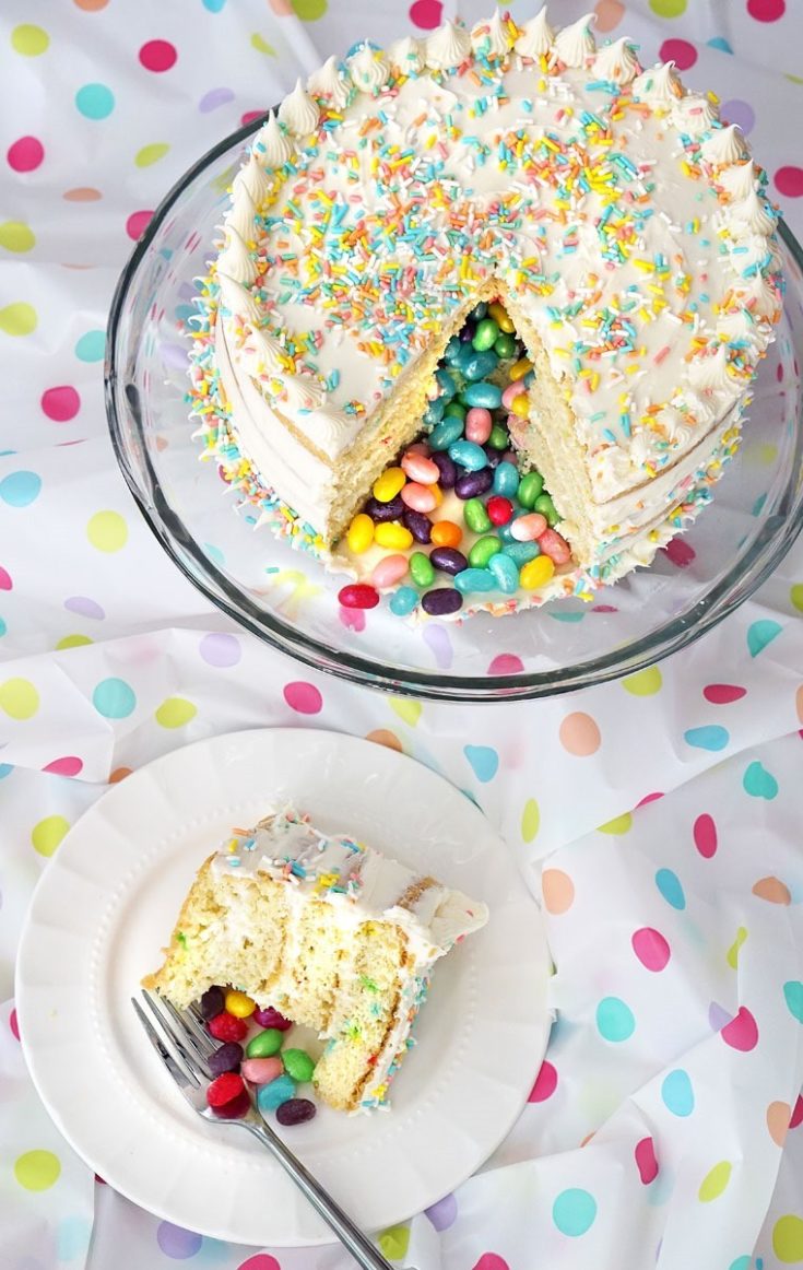 Gluten Free Surprise Inside Jelly Bean Cake Recipe | This Mama Cooks! On a  Diet