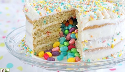 Gluten Free Surprise Inside Jelly Bean Cake (also called a pinata cake).