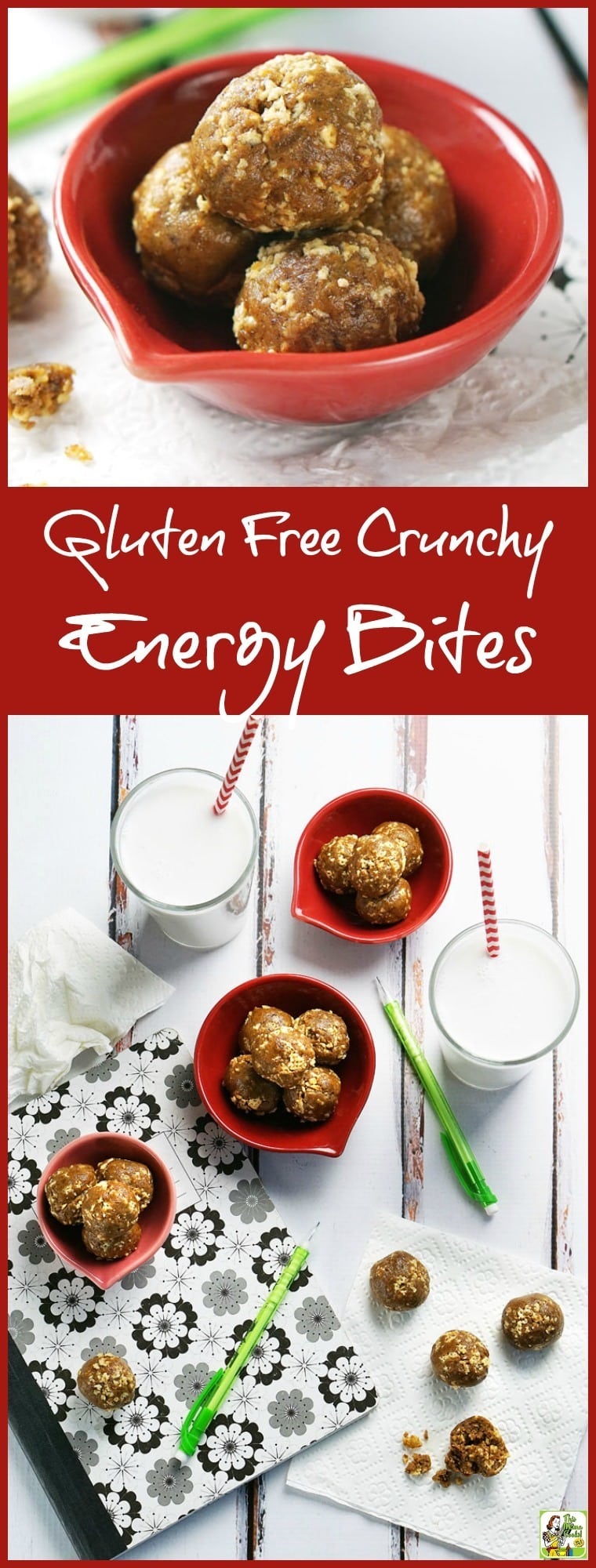 If you\'re looking for an allergy-free snack recipe, try these Gluten Free Crunchy Energy Bites! Kids love them and moms love serving them. They\'re super easy to make, too. Perfect for breakfast on the go, pack them in your lunch back, or take them to after-school activities for a quick, healthy snack. Make up a double batch and freeze so you always have some healthy no-cook energy bites on hand to take to with you when you\'re on the go!