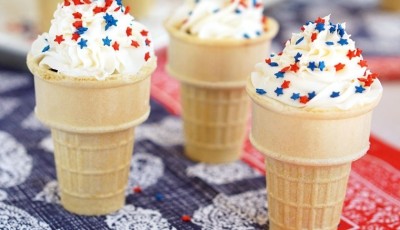 Learn how to make ice cream cone cupcakes for your next cookout, tailgate, Labor Day, Memorial Day or Fourth of July party. Perfect for summer since they don't melt, they're made with gluten free cake mix and frosting. Super easy to make. The kids will love them!