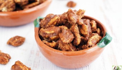This easy Sugar Free Candied Pecans recipe makes a wonderful homemade gift. You can also use the sugar free candied pecans in salads, in baking, on yogurt, and in granola and trail mix. It's made with natural, no calorie sweeteners for a guilt free candied pecan snack!