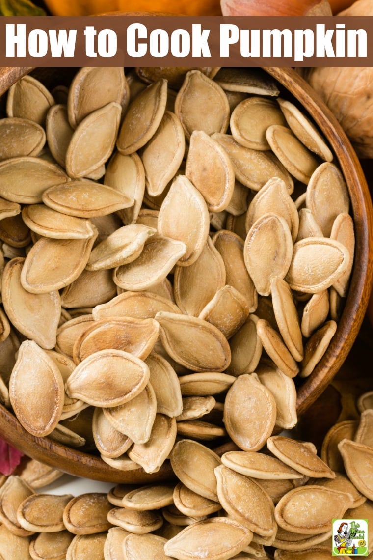 A bowl of pumpkin seeds.