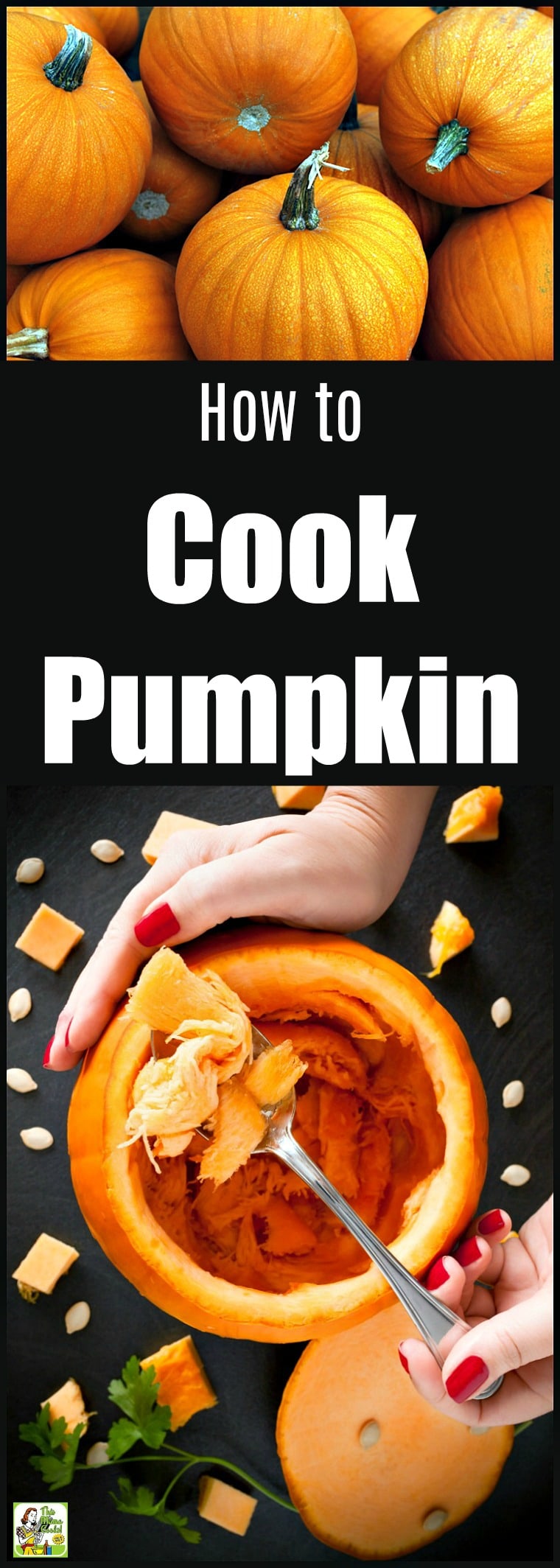 Learn how to cook pumpkins to make pumpkin puree for cooking and baking. Includes several easy methods for cooking pumpkin: microwaving, oven roasting, steaming on the stovetop, and slow cooking in a crock-pot. #pumpkinrecipe #pumpkin #pumpkinseeds #easy #easyrecipe #easyrecipes #halloween #thanksgiving #baking #slowcooker #slowcookerrecipes #crockpot #crockpotrecipes