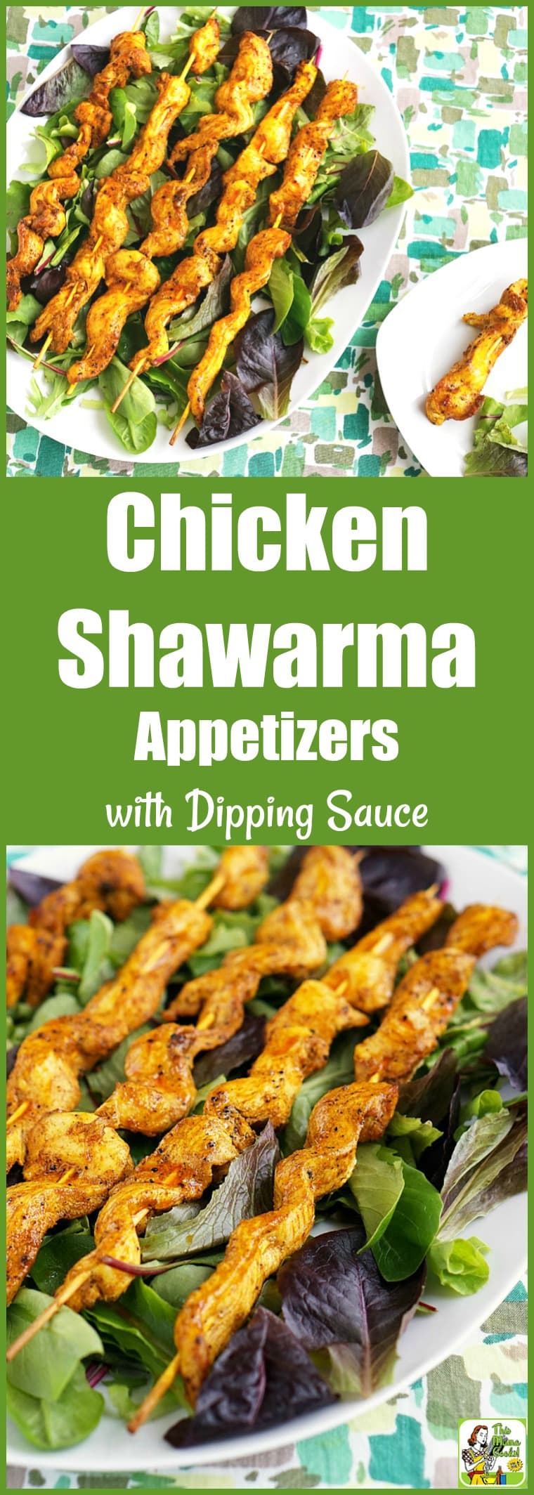 Chicken Shawarma Appetizers with Dipping Sauce - Do you love chicken shawarma? This chicken shawarma recipe can be served on skewers as a party appetizer with chicken shawarma sauce, as a marinade for wings, or as an easy dinner recipe to serve with sautéed vegetables. #recipes #easy #recipeoftheday #glutenfree #easyrecipe #easyrecipes #glutenfreerecipes #dinner #easydinner #dinnerrecipes #dinnerideas #chicken #chickenfoodrecipes #chickenrecipes #partyfood #appetizers #appetizerseasy