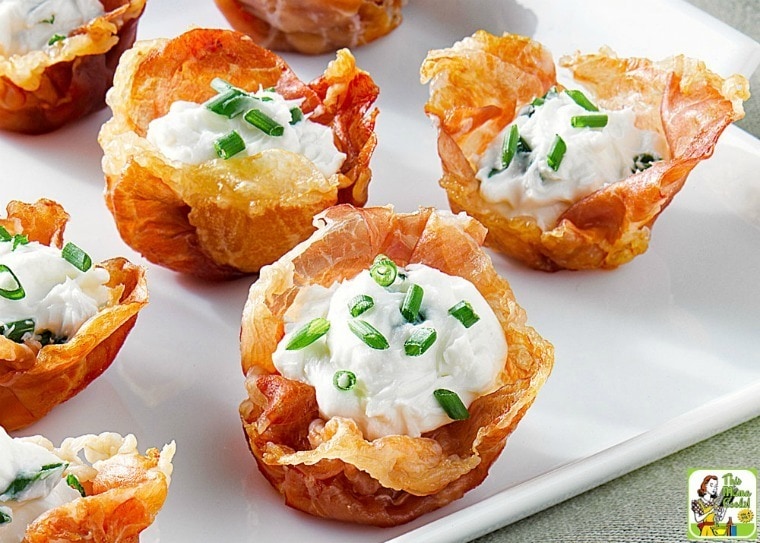 Phyllo Pastry Cups Appetizer with Goat Cheese - No Spoon Necessary