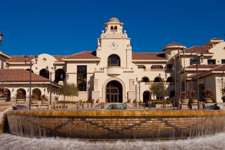 Fountain in front of City Hall Temecula, California.