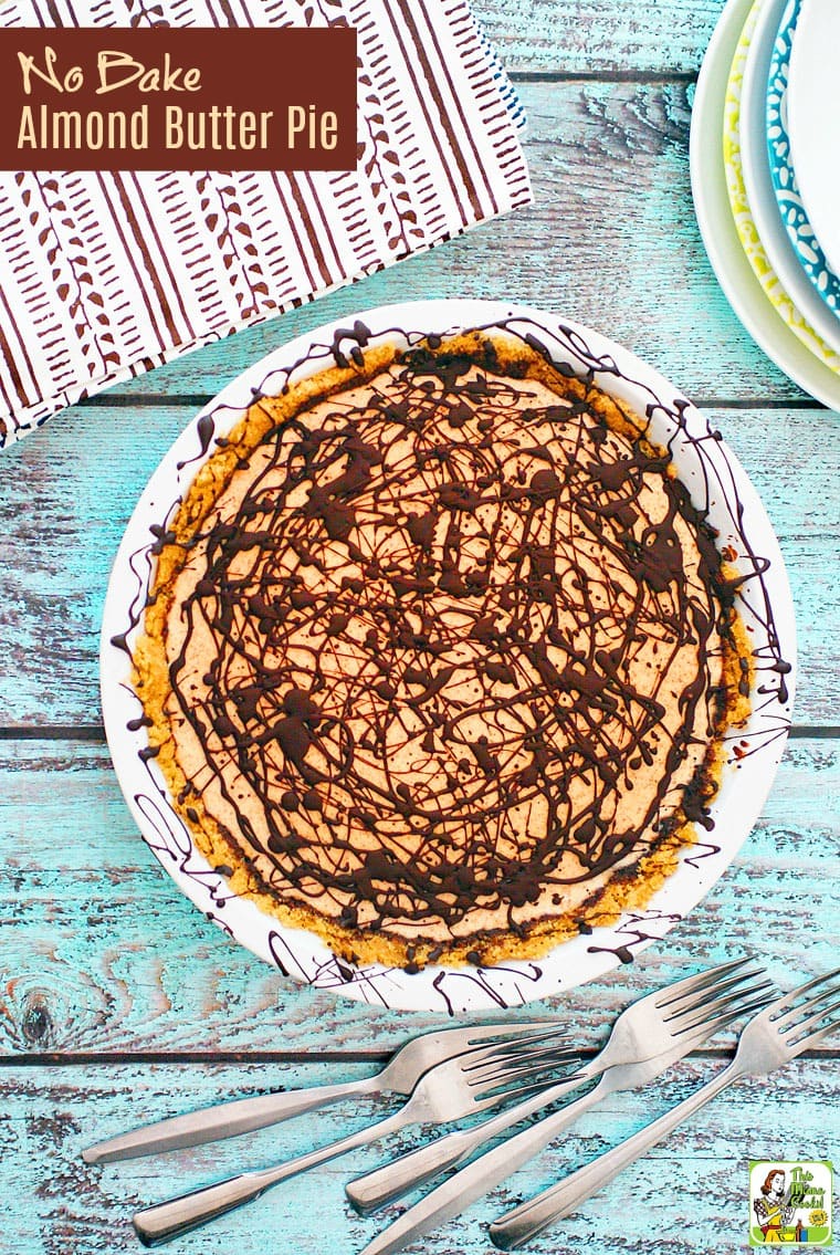 No Bake Almond Butter Pie with forks and napkins.