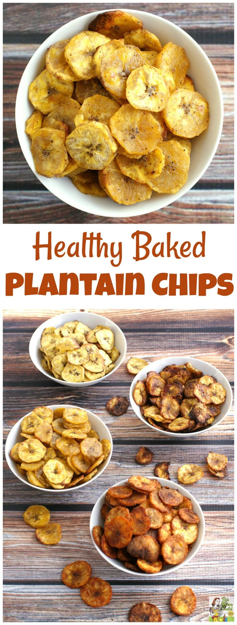 Looking for a wholesome party snack? Try this Baked Plantain Chip recipe that you can season four different ways - sweet or savory. Not only is it a delicious, good for you snack recipe, it\'s gluten free! #chips #snacks #healthysnacks #healthy #bananas #partysnacks #plantains #baked #snackrecipe #recipe #easy #recipeoftheday #healthyrecipes #glutenfree #easyrecipes #snack