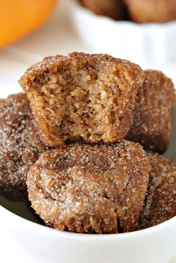 A pile of Gluten-free Pumpkin Donuts.