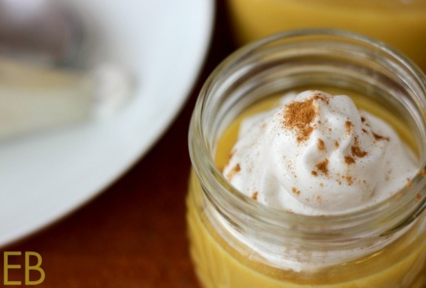 Pumpkin custard in a jar.