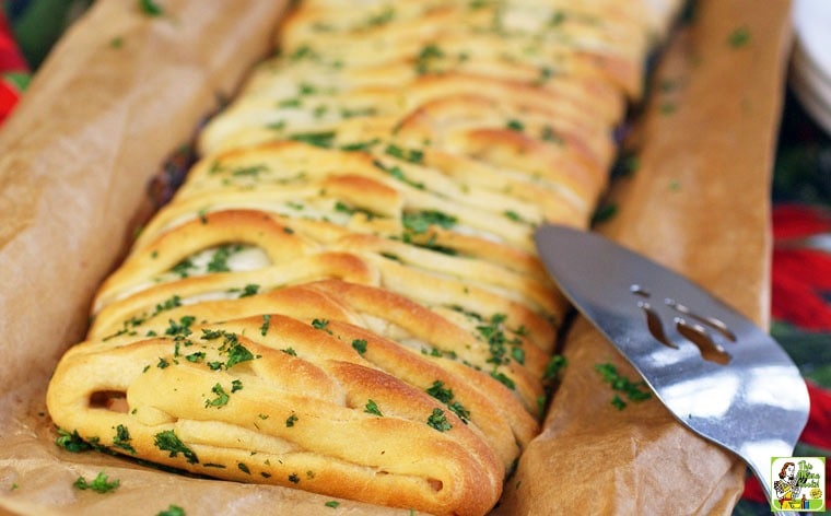 Closeup of a Pillsbury crescent roll dinner appetizer recipe.