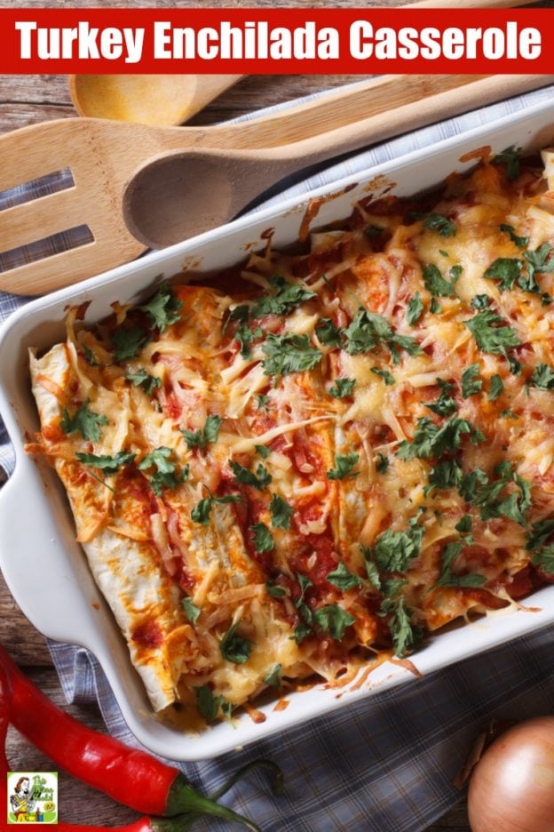 Too much turkey? Make Leftover Turkey Enchilada Casserole! This Mama