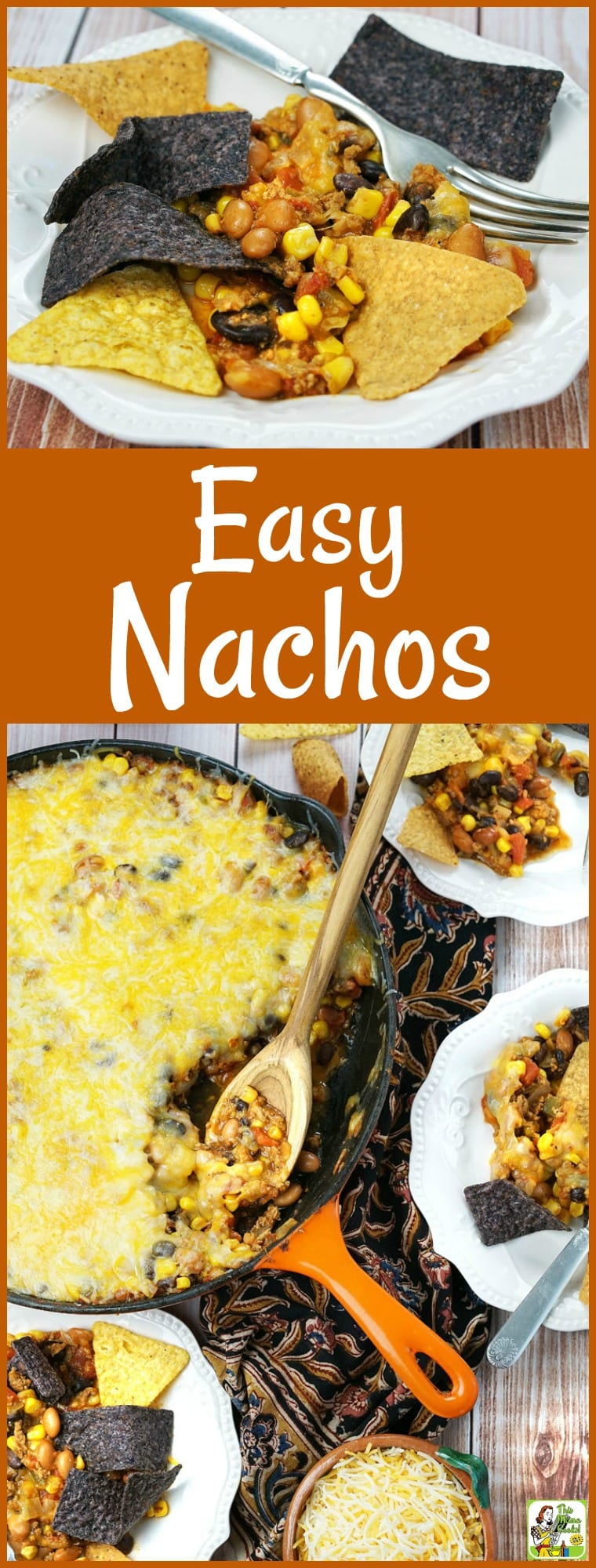 Looking for an Easy Nachos Recipe to make for a party? Try this nachos dip recipe that can be made in less than 20 minutes and served in a skillet! It\'s packed with healthy beans and lean ground turkey, so it\'s a guilt-free dinner dish your family will love. #nachos #dip #party #appetizer #partyfood #cheese #glutenfree #turkey #beans #appetizerrecipes