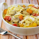 Crab Pasta Recipe with Pesto, Mushrooms & Tomatoes
