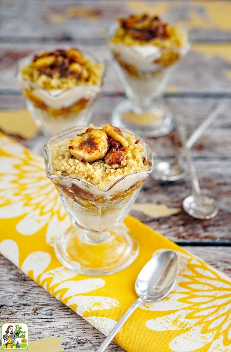 These yogurt parfaits can be served in old fashioned glass sundae dishes.