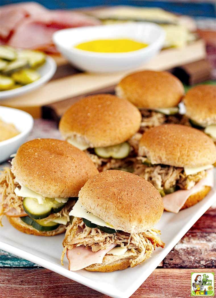 A platter of Cuban sliders.