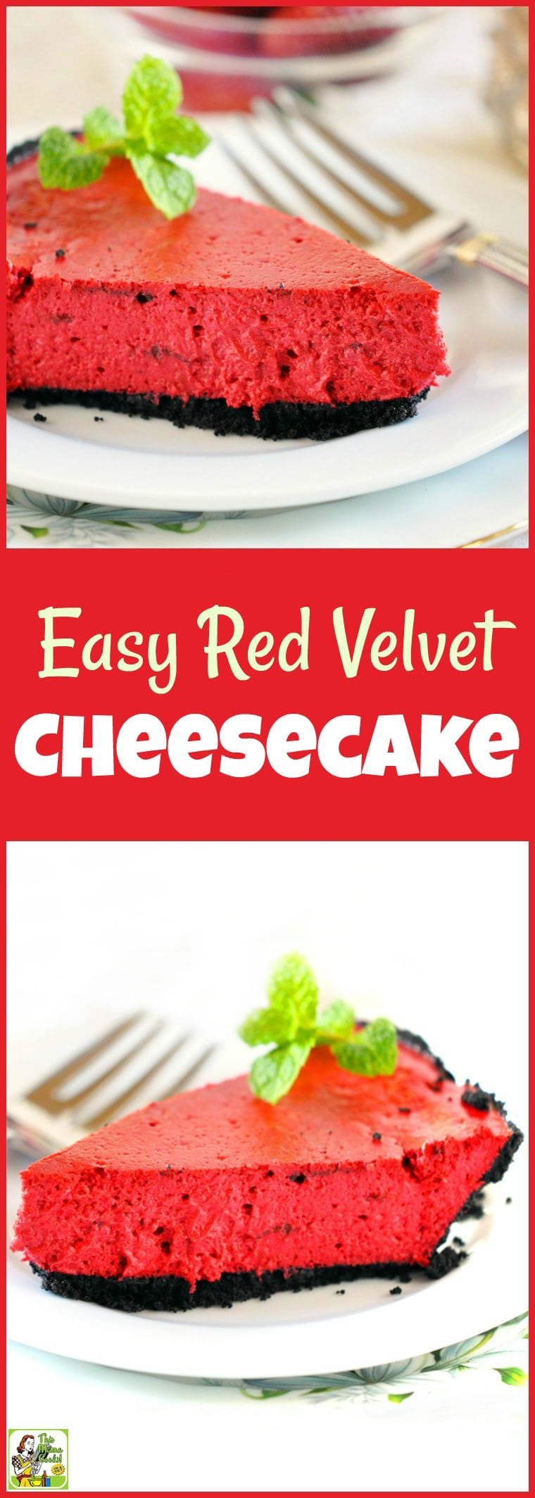 Looking for an Easy Red Velvet Cheesecake recipe? Make this simple and healthy red velvet dessert recipe for Valentine\'s Day, Christmas or Fourth of July. Gluten free and dairy free options. Diabetic friendly. #recipe #easy #recipeoftheday #healthyrecipes #glutenfree #easyrecipes #desserts #dessertrecipes #dessertideas #baking #bakingrecipes #easybaking #cake #cakerecipes #cheesecake #cheesecakerecipes #redvelvet #redvelvetcake #diabeticrecipes #diabeticlifestyle #diabetic #diabeticliving