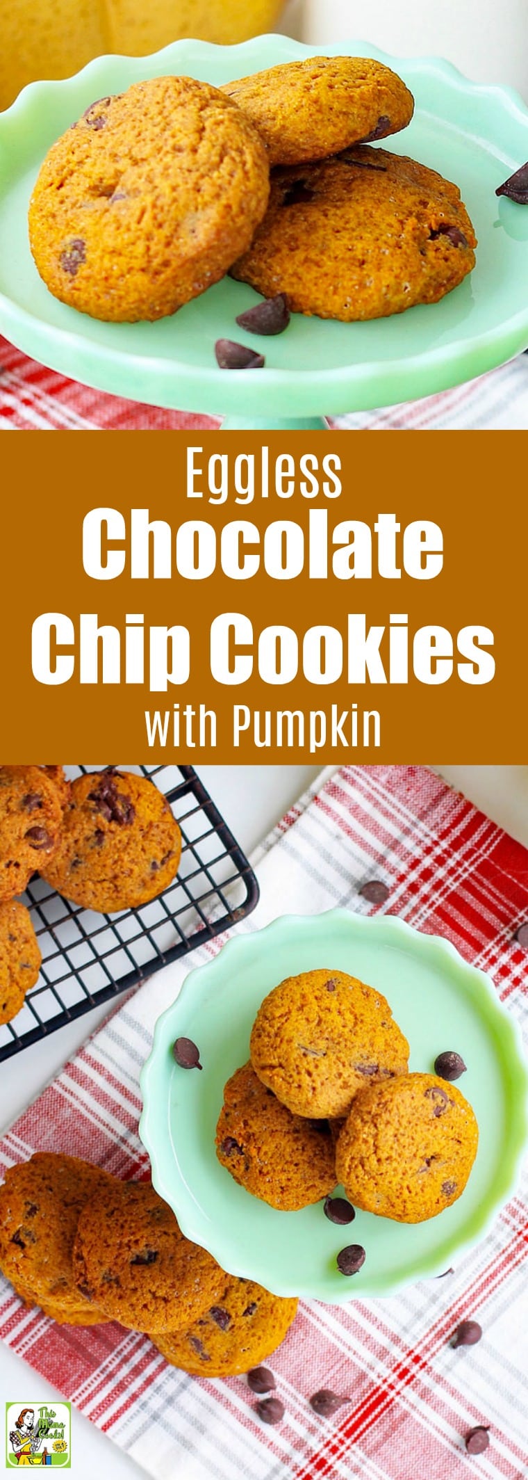 Eggless Chocolate Chip Cookies with Pumpkin