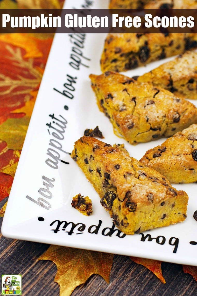 This Pumpkin Gluten Free Scones recipe is dairy-free and low in sugar. These easy gluten-free scones also contain chocolate chips and raisins. Perfect for Thanksgiving breakfast or brunch. Comes with a vegan option. #recipes #easy #recipeoftheday #glutenfree #easyrecipe #easyrecipes #glutenfreerecipes #dairyfree #pumpkindessert #pumpkinrecipe #pumpkin #pumpkinspice #baking #sugarfree #veganfood #vegan #veganrecipes #vegandesserts This Pumpkin Gluten Free Scones recipe is dairy-free and low in sugar. These easy gluten-free scones also contain chocolate chips and raisins. Perfect for Thanksgiving breakfast or brunch. Comes with a vegan option. #recipes #easy #recipeoftheday #glutenfree #easyrecipe #easyrecipes #glutenfreerecipes #dairyfree #pumpkindessert #pumpkinrecipe #pumpkin #pumpkinspice #baking #sugarfree #veganfood #vegan #veganrecipes #vegandesserts