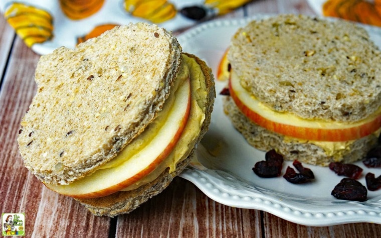 Pumpkin Dip Sandwiches on a white plate.