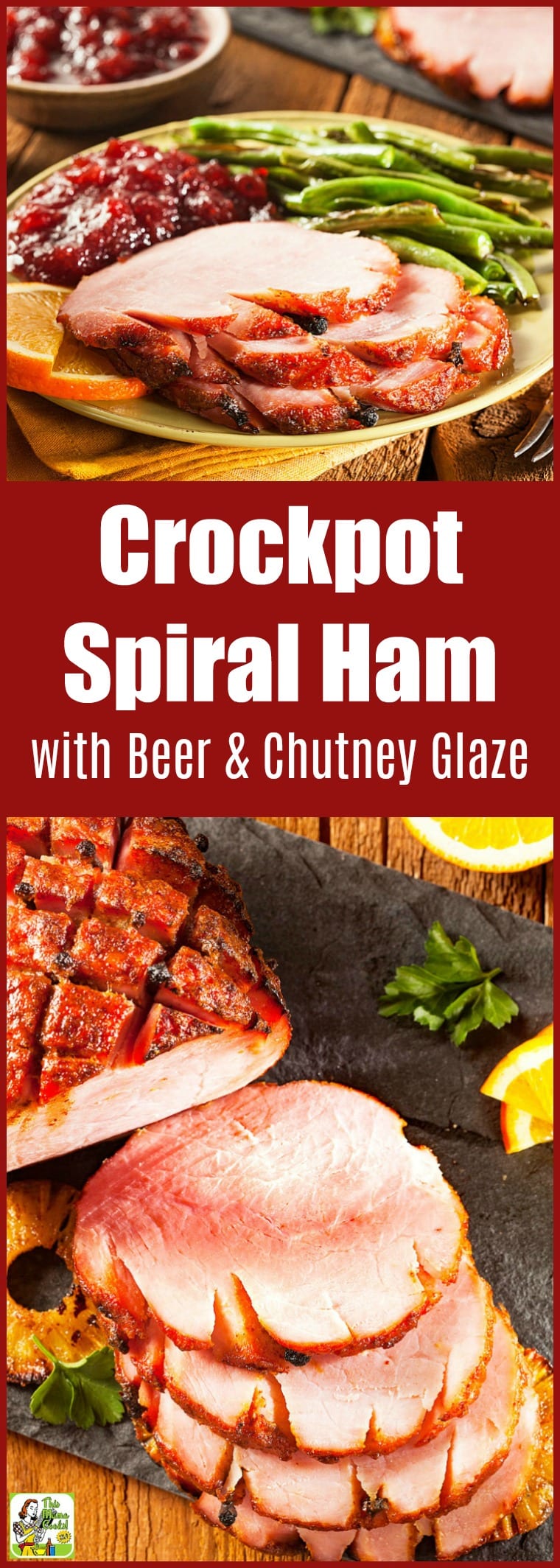 Try this Crockpot Spiral Ham with Beer and Chutney Glaze for the holidays. Making a slow cooker ham recipe is a great way to free up your oven during big cooking holidays like Easter, Thanksgiving, and Christmas. This easy dinner recipe is naturally gluten free and makes plenty of leftovers. #ham #slowcooker #slowcookerrecipes #crockpot #crockpotrecipes