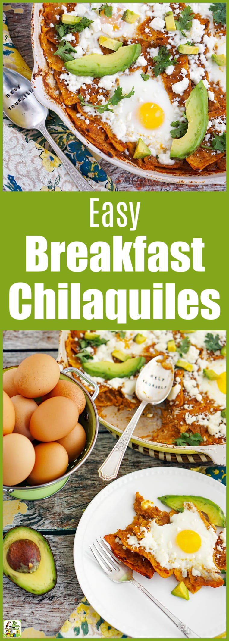 If you love Mexican food, you’ll love this Breakfast Chilaquiles Recipe. Make it in an oven safe skillet for easy cleanup. Naturally gluten-free. #recipe #breakfast #mexicanfood #mexicanrecipes #avocado #skillet #eggs #glutenfree