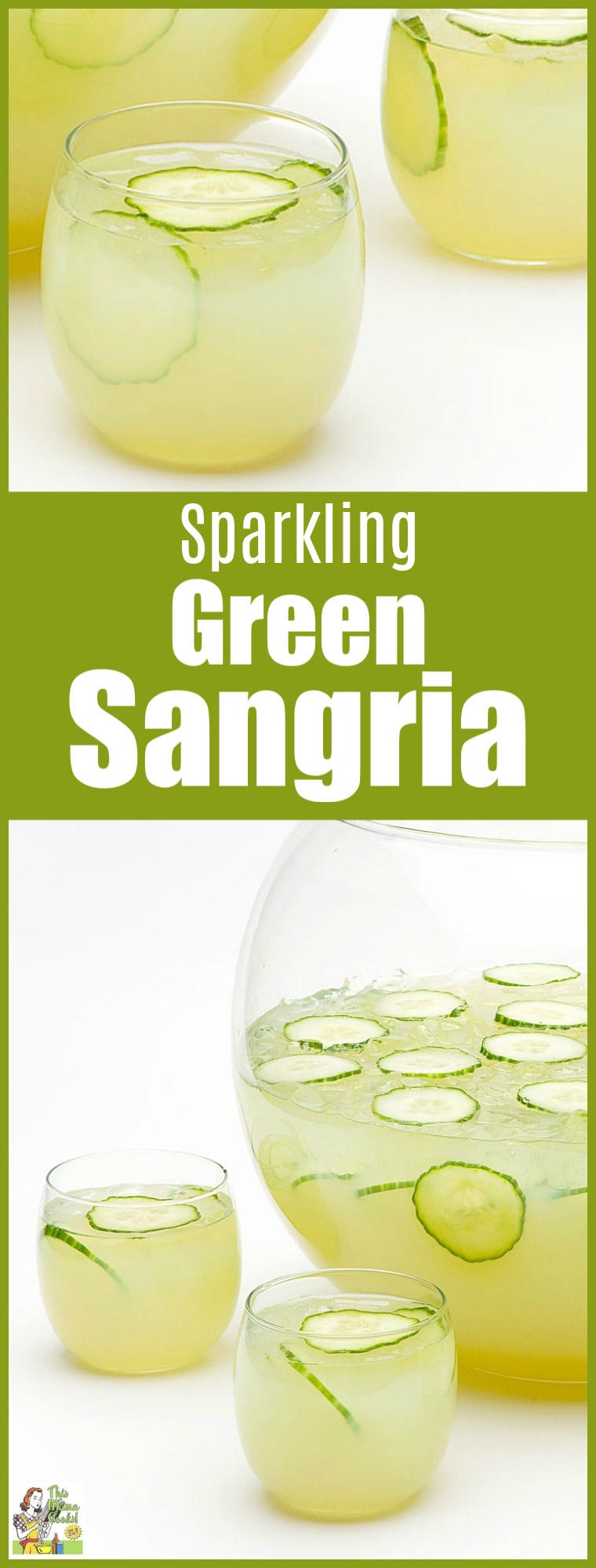 Looking for a green drink alternative to yucky green beer? Try this refreshing gluten free Sparkling Green Sangria recipe for St. Patricks Day. It\'s a skinny green cocktail alternative! Your party guests will love this green drink alcohol recipe! #stpatricksday #green #cocktails #cocktailrecipes #drinks #drinking #sangria #glutenfree