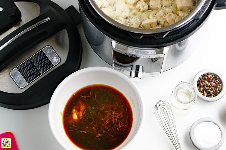 Ingredients for how to make instant pot orange chicken.